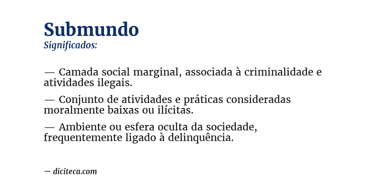 Significado de submundo