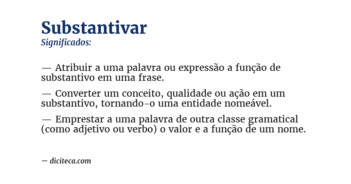 Significado de substantivar