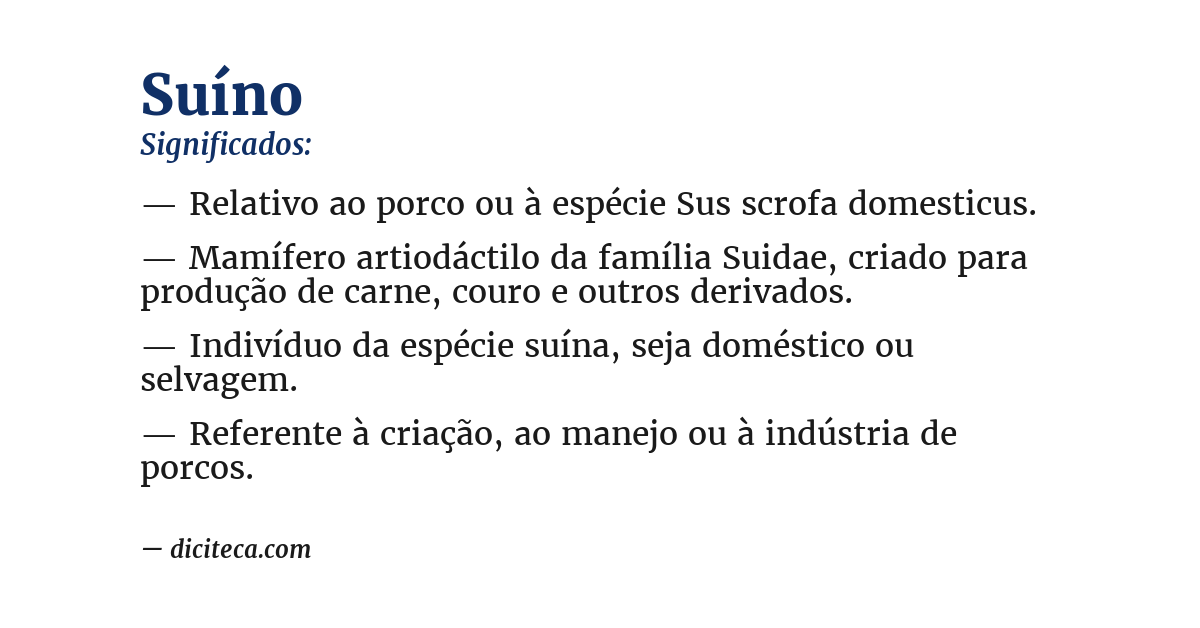 Significado de suíno