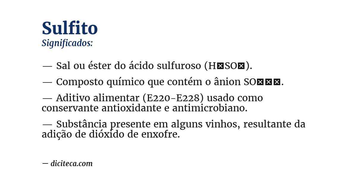 Significado de sulfito