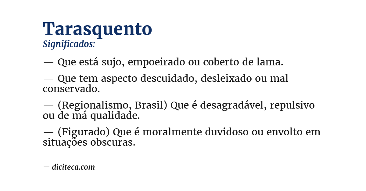 Significado de tarasquento
