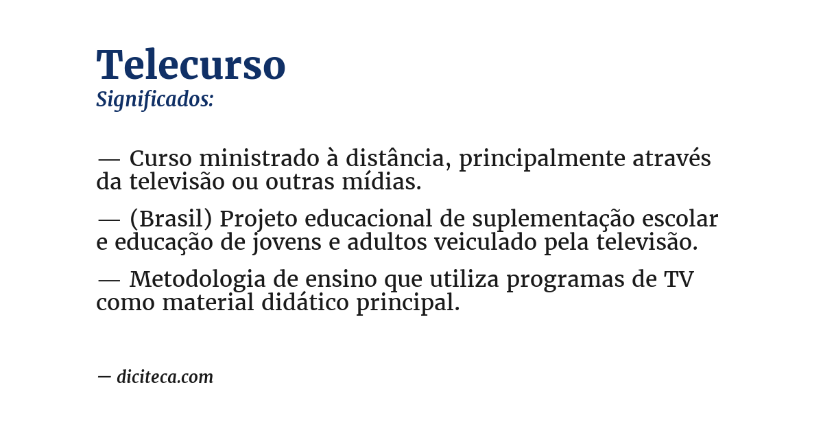 Significado de telecurso