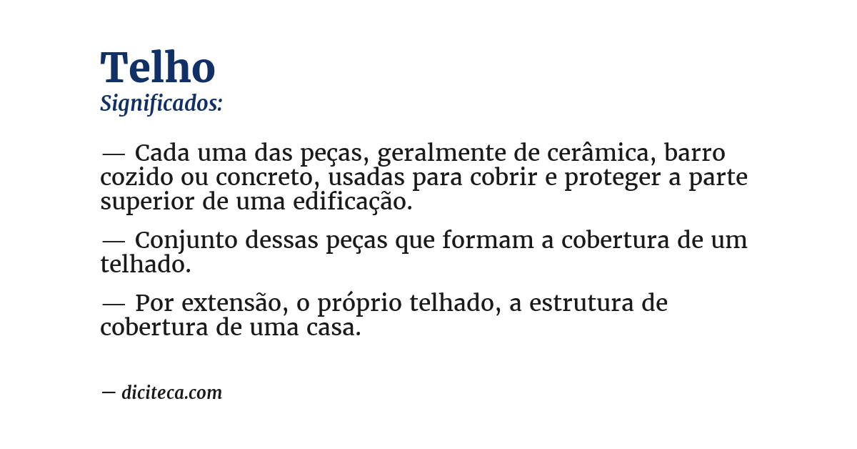 Significado de telho