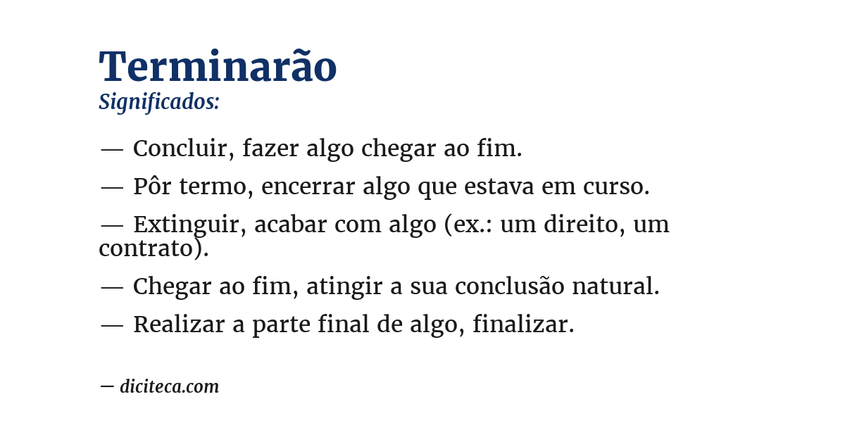 Significado de terminarão