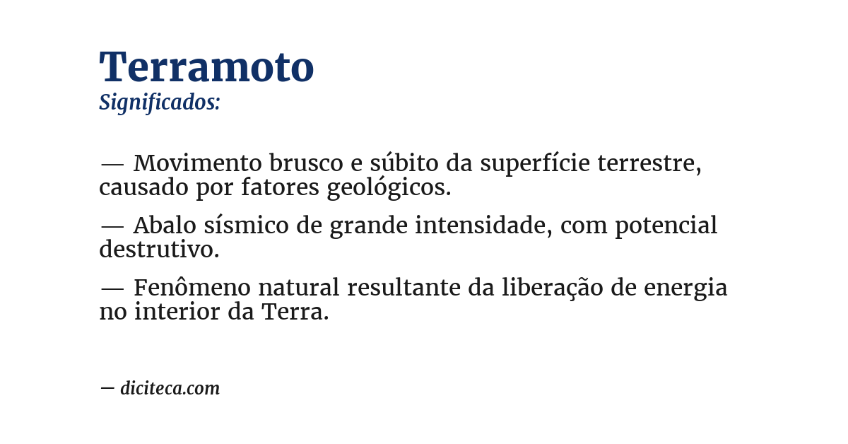 Significado de terramoto