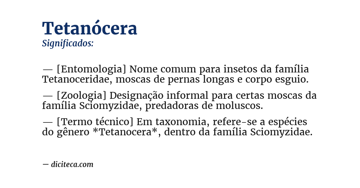 Significado de tetanócera