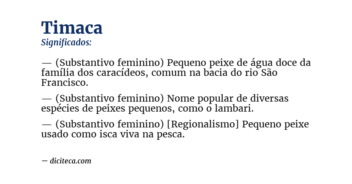 Significado de timaca