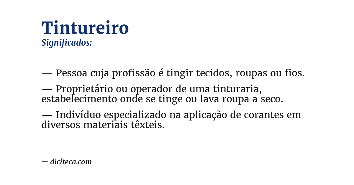 Significado de tintureiro