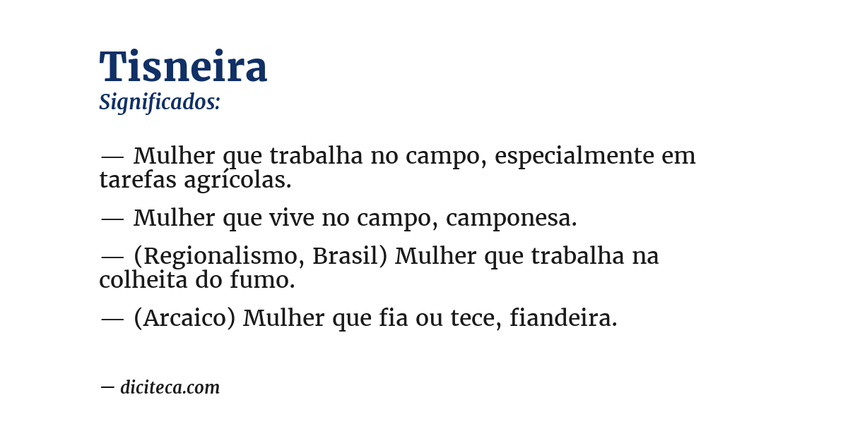 Significado de tisneira