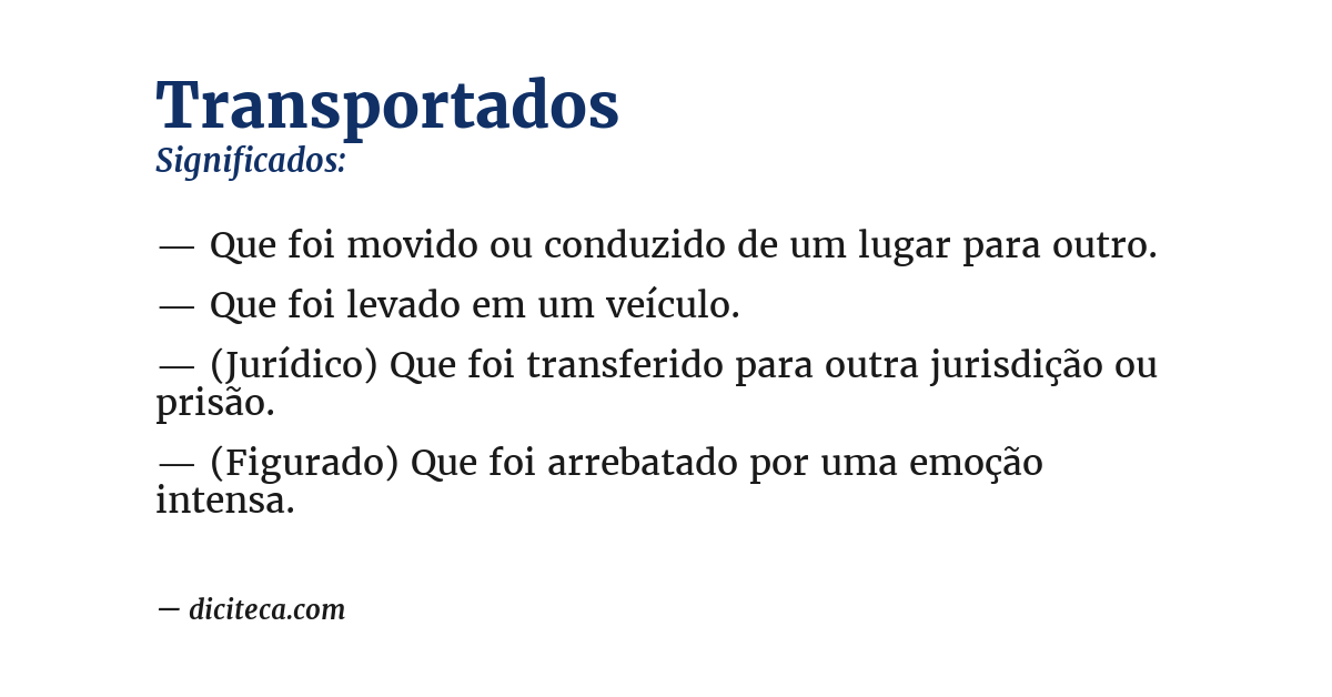 Significado de transportados