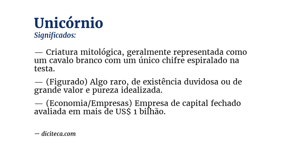 Significado de unicórnio