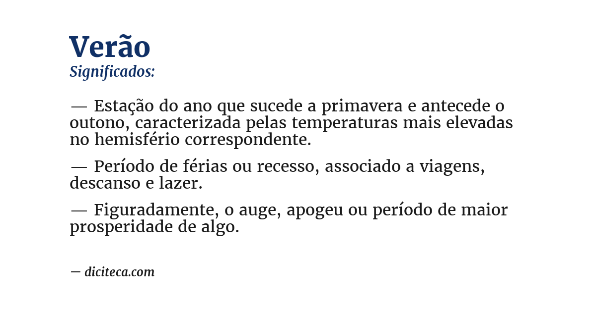 Significado de verão