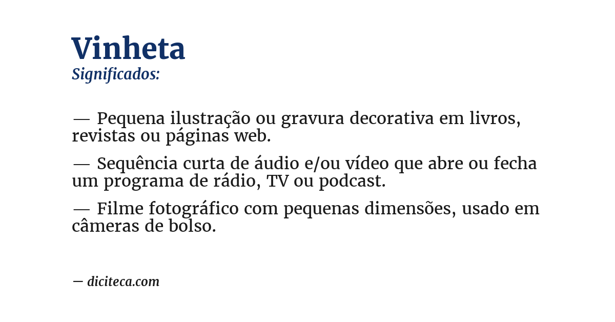 Significado de vinheta