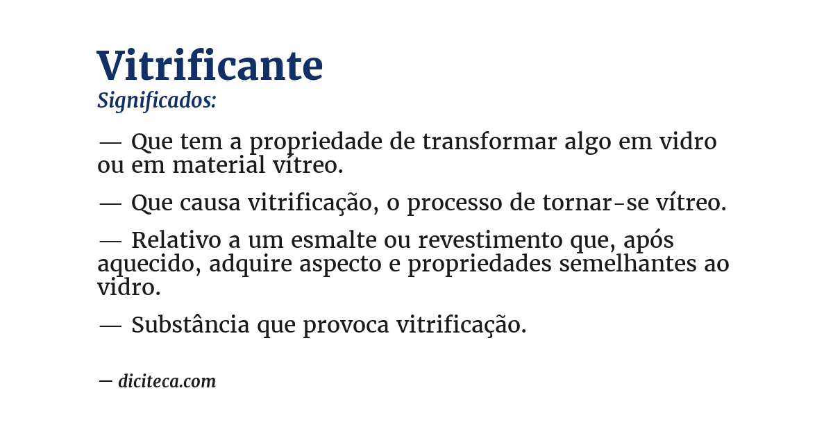 Significado de vitrificante
