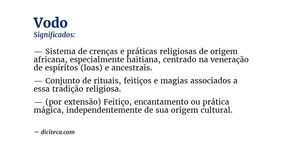 Significado de vodo