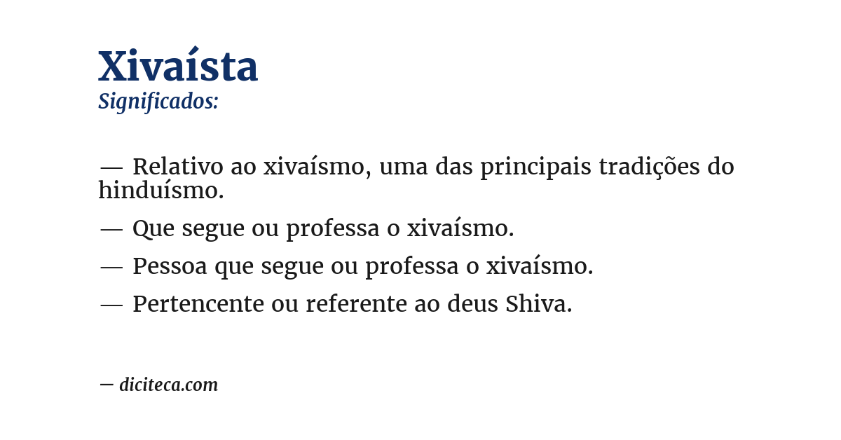 Significado de xivaísta