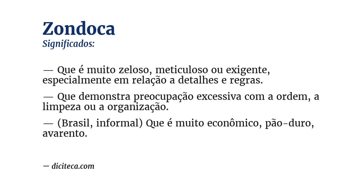 Significado de zondoca