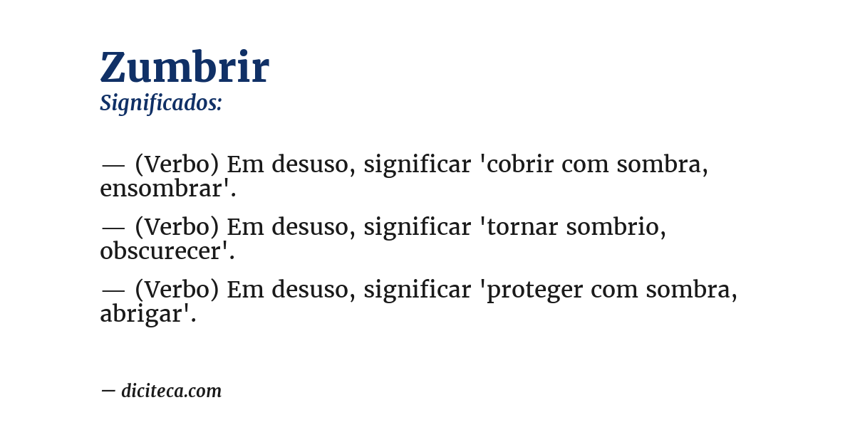 Significado de zumbrir