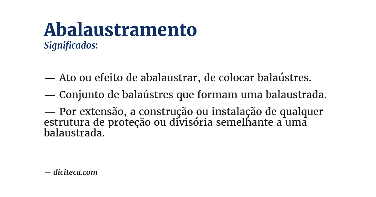 Significado de abalaustramento