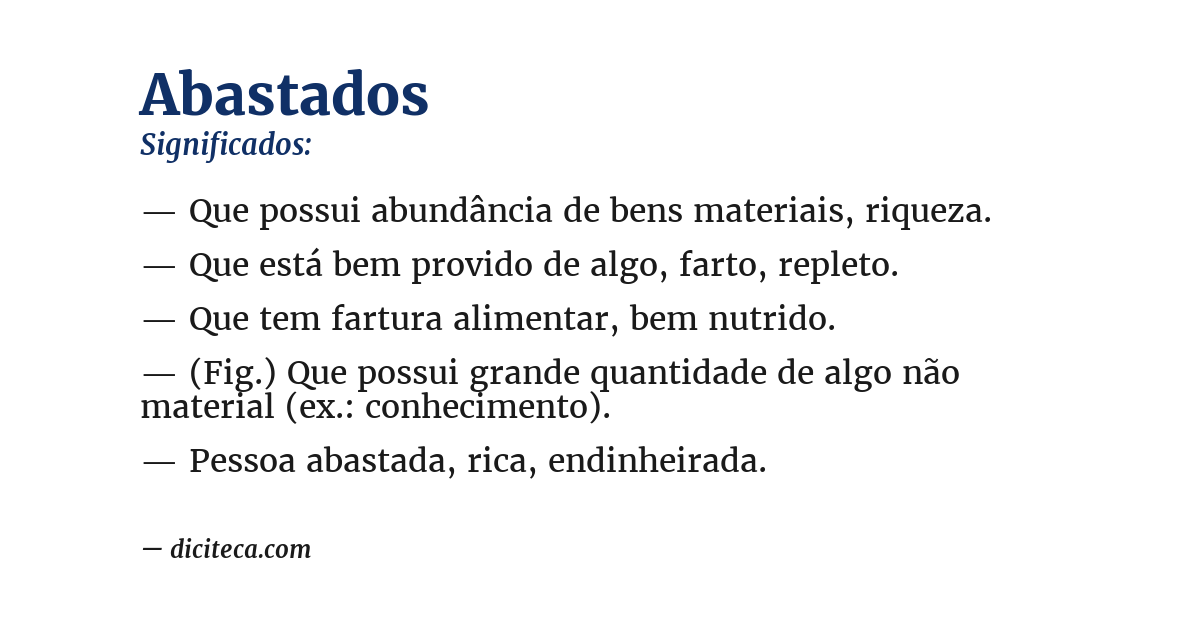Significado de abastados