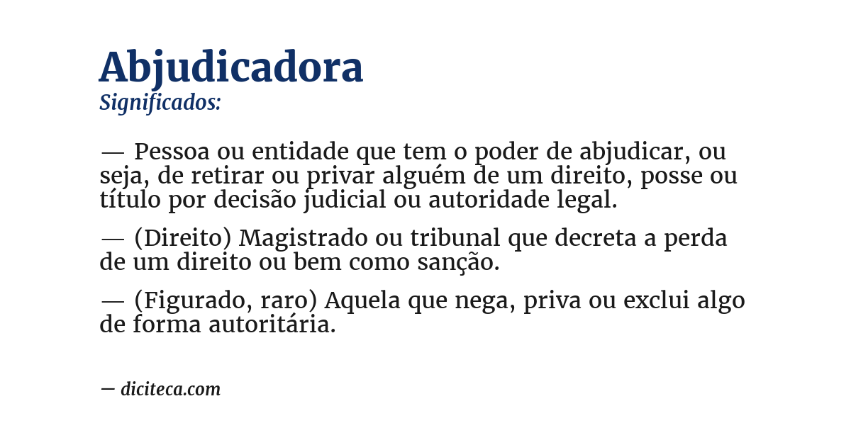 Significado de abjudicadora