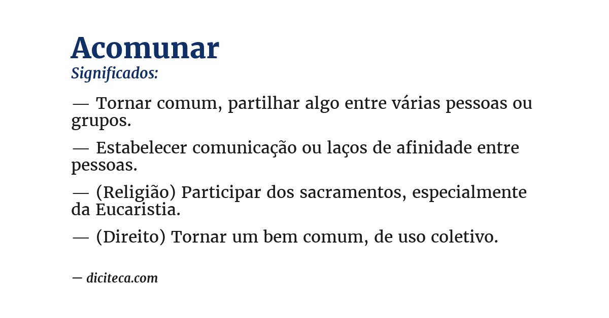 Significado de acomunar