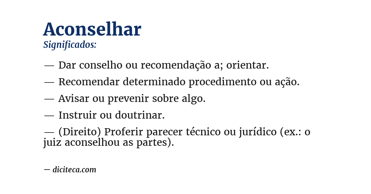 Significado de aconselhar