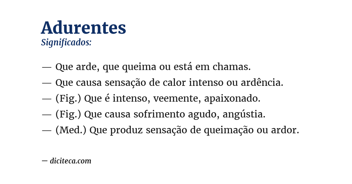 Significado de adurentes