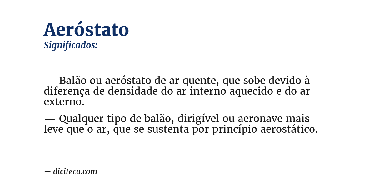Significado de aeróstato