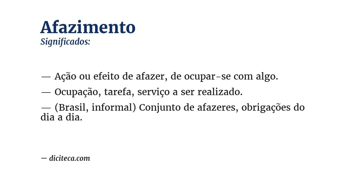 Significado de afazimento