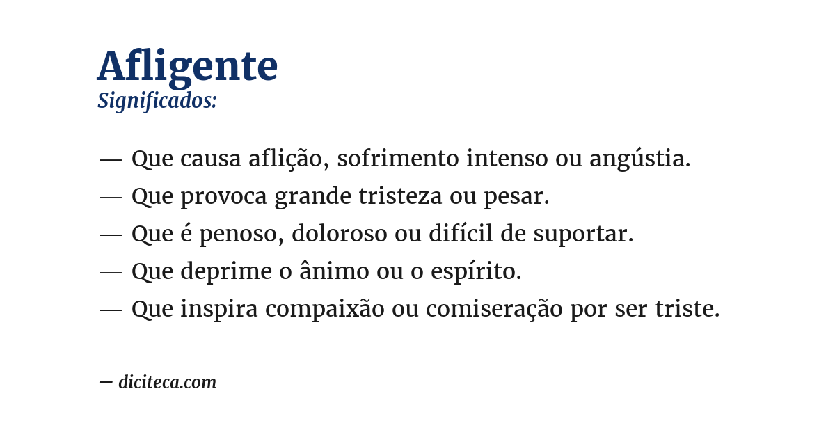 Significado de afligente