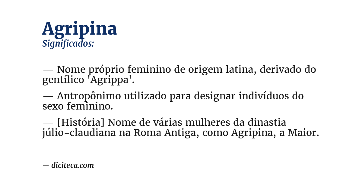 Significado de agripina