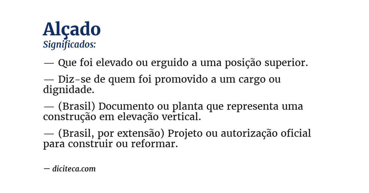 Significado de alçado