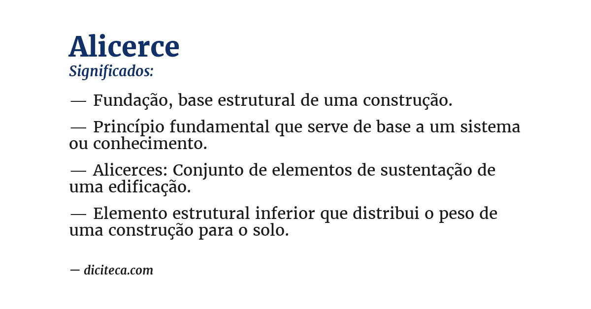 Significado de alicerce