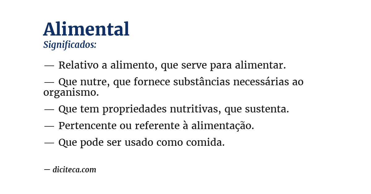 Significado de alimental