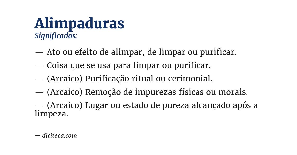 Significado de alimpaduras