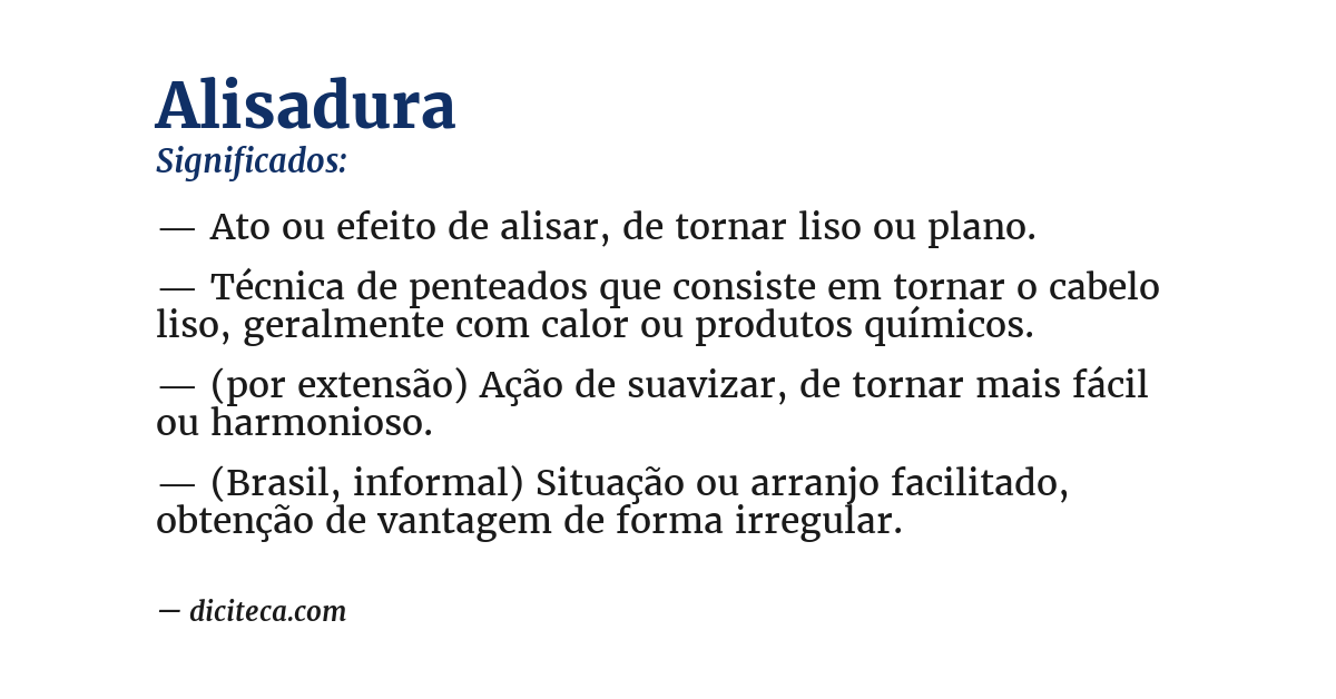 Significado de alisadura
