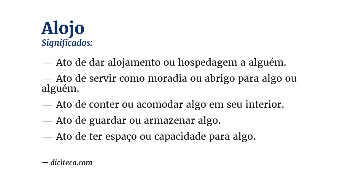 Significado de alojo