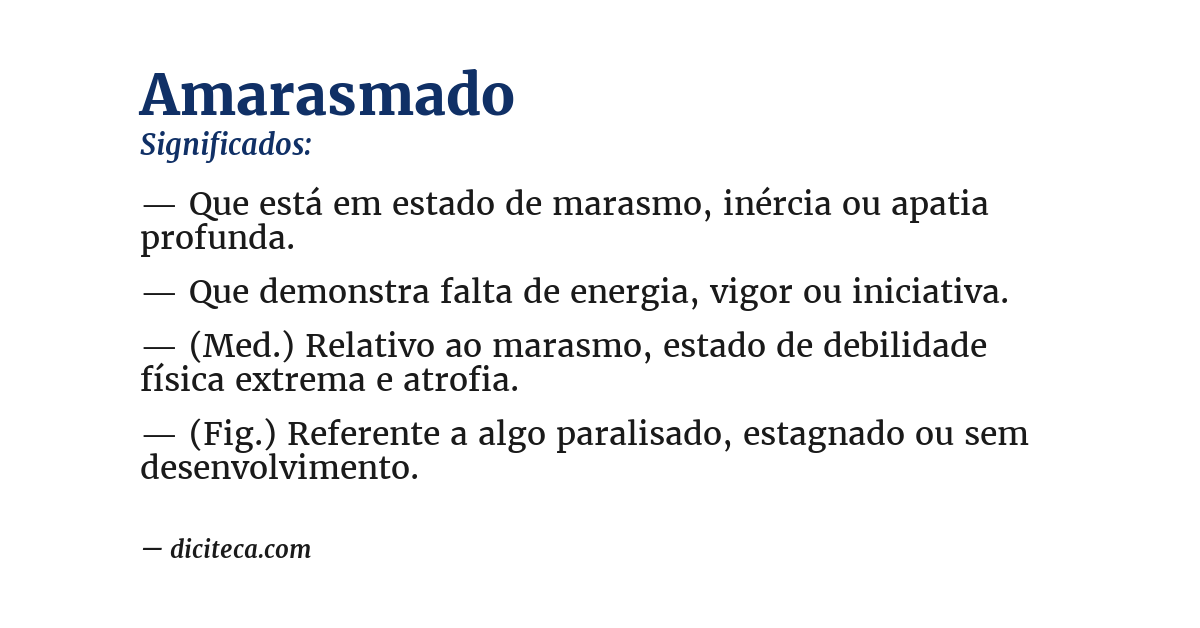 Significado de amarasmado