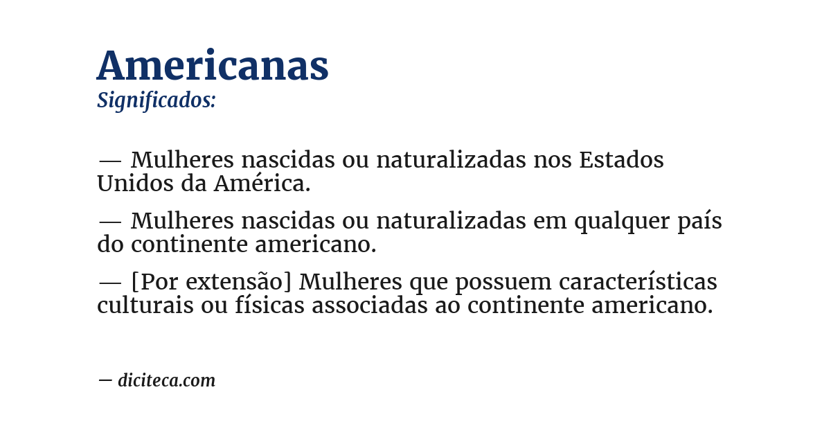 Significado de americanas