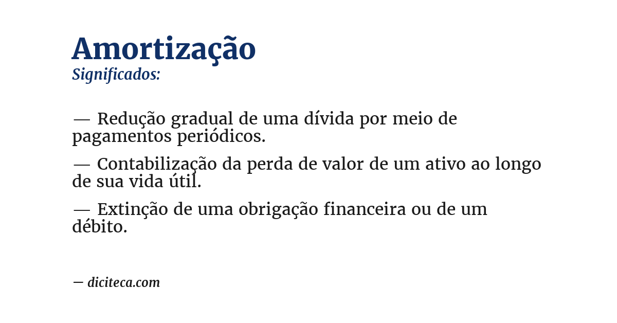 Significado de amortização