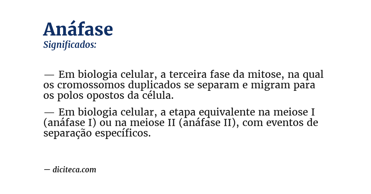 Significado de anáfase