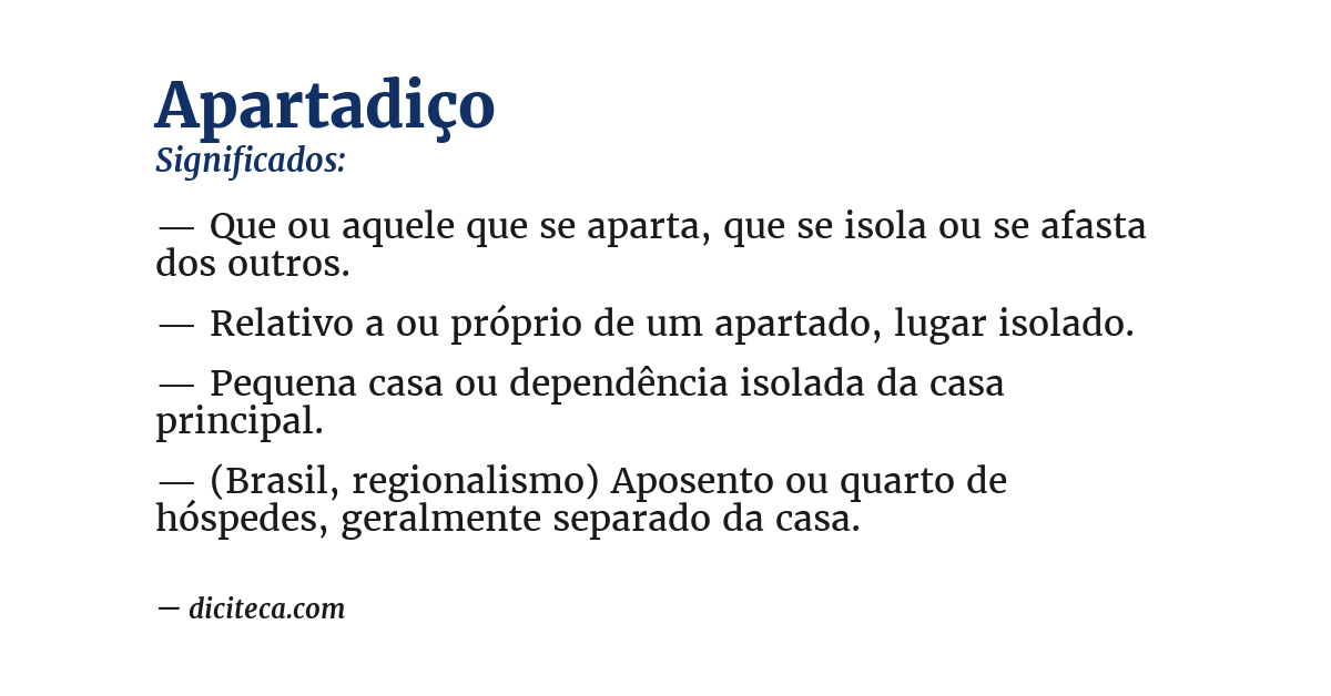 Significado de apartadiço