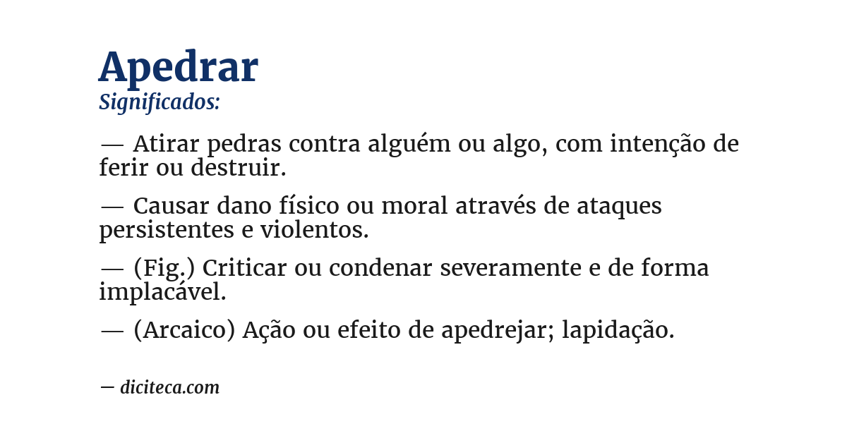 Significado de apedrar