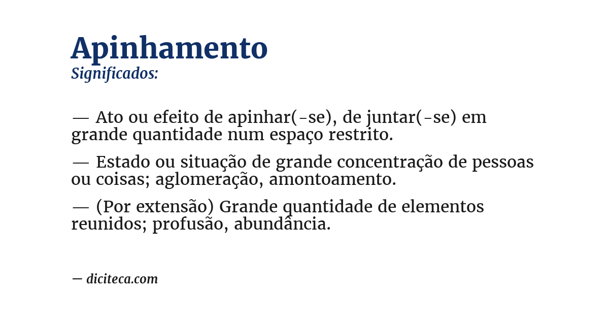 Significado de apinhamento