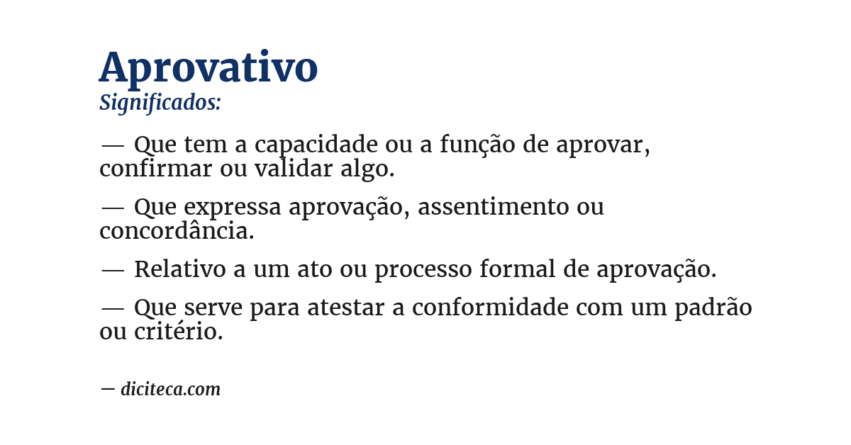 Significado de aprovativo