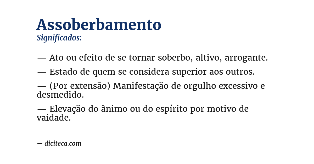 Significado de assoberbamento