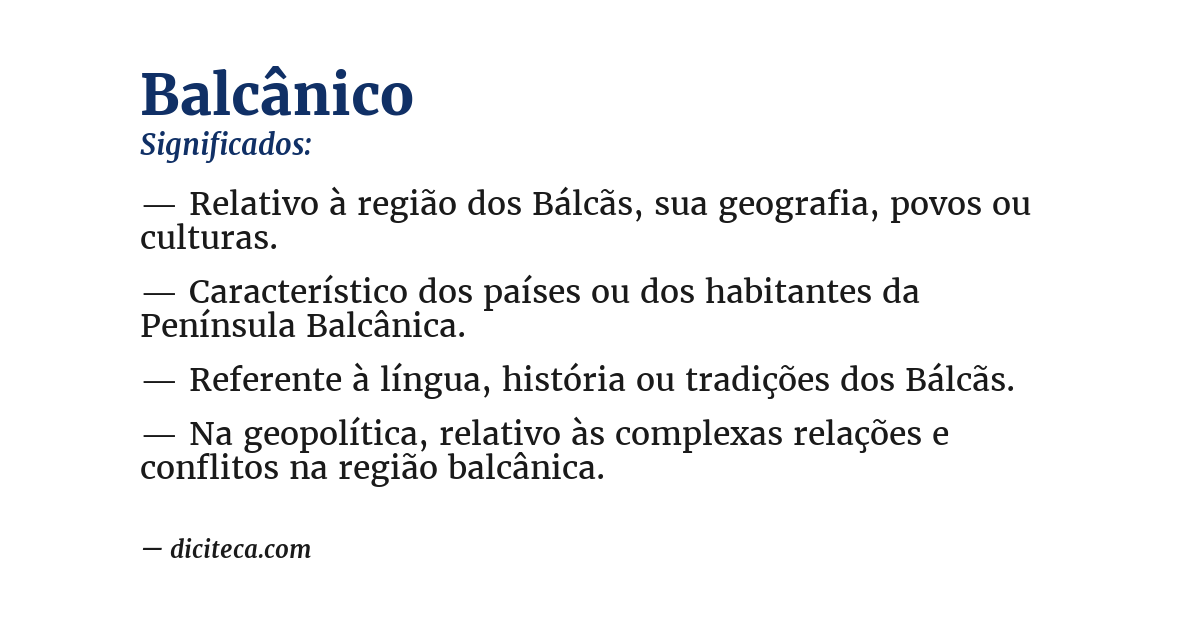 Significado de balcânico