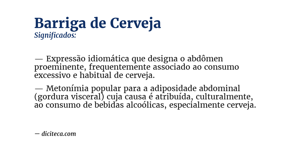 Significado de barriga de cerveja