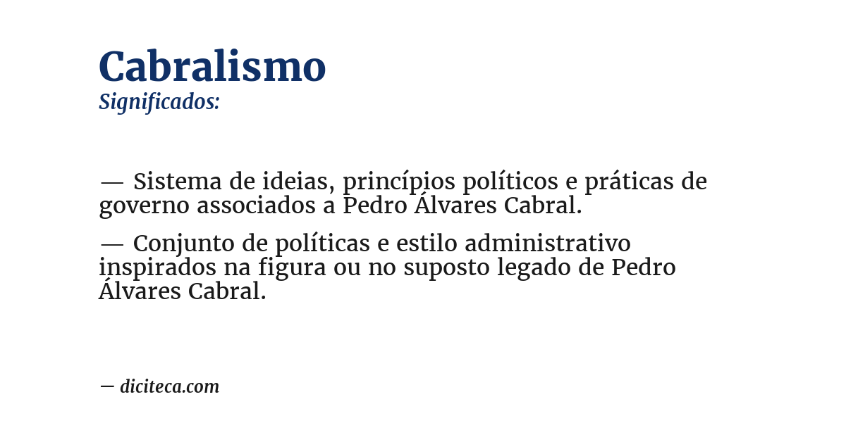 Significado de cabralismo